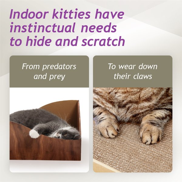 Show full view: Necoichi Hideaway Box Cat Scratcher, Dark Cherry Brown slide 4 of 8