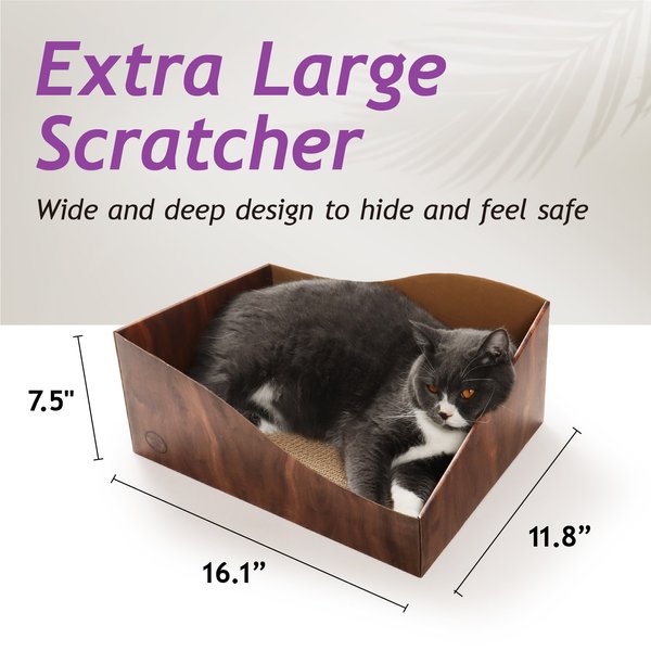 Show full view: Necoichi Hideaway Box Cat Scratcher, Dark Cherry Brown slide 3 of 8