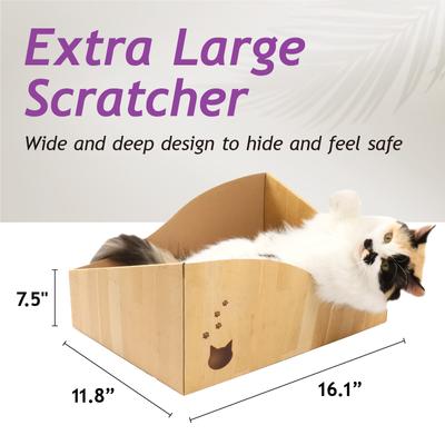 Show full view: Necoichi Hideaway Box Cat Scratcher, Oak Brown slide 3 of 8