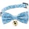 Show in main carousel: Necoichi Kiku Ribbon Bow Tie Cotton Breakaway Cat Collar with Bell, Baby Blue, 8.2 to 13.7-in neck, 2/5-in wide slide 1 of 11
