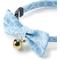 Show in main carousel: Necoichi Kiku Ribbon Bow Tie Cotton Breakaway Cat Collar with Bell, Baby Blue, 8.2 to 13.7-in neck, 2/5-in wide slide 3 of 11