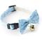 Show in main carousel: Necoichi Kiku Ribbon Bow Tie Cotton Breakaway Cat Collar with Bell, Baby Blue, 8.2 to 13.7-in neck, 2/5-in wide slide 4 of 11