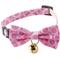 Show in main carousel: Necoichi Kiku Ribbon Bow Tie Cotton Breakaway Cat Collar with Bell, Pink, 8.2 to 13.7-in neck, 2/5-in wide slide 1 of 9