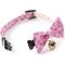 Show in main carousel: Necoichi Kiku Ribbon Bow Tie Cotton Breakaway Cat Collar with Bell, Pink, 8.2 to 13.7-in neck, 2/5-in wide slide 4 of 9