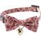 Show in main carousel: Necoichi Kiku Ribbon Bow Tie Cotton Breakaway Cat Collar with Bell, Red, 8.2 to 13.7-in neck, 2/5-in wide slide 1 of 10