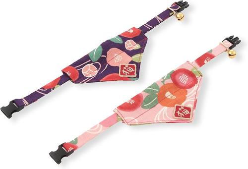 Show full view: Necoichi Kimono Bandana Cotton Breakaway Cat Collar with Bell, Pink, 8.2 to 13.7-in neck, 2/5-in wide slide 5 of 7