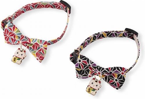 Show full view: Necoichi Lucky Charm Bow Tie Cotton Breakaway Cat Collar with Bell, Black, 8.2 to 13.7-in neck, 2/5-in wide slide 5 of 9