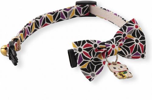 Show full view: Necoichi Lucky Charm Bow Tie Cotton Breakaway Cat Collar with Bell, Red, 8.2 to 13.7-in neck, 2/5-in wide slide 5 of 10