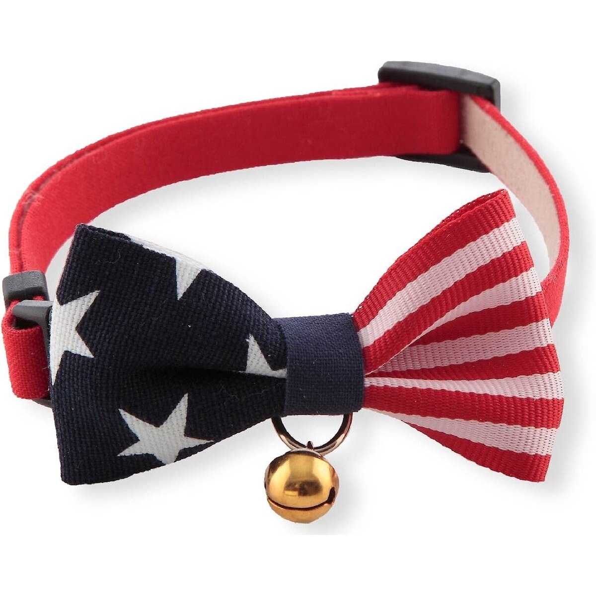 Necoichi My Cat for President Cotton Breakaway Cat Collar with Bell, 8.2 to 13.7-in neck, 2/5-in wide