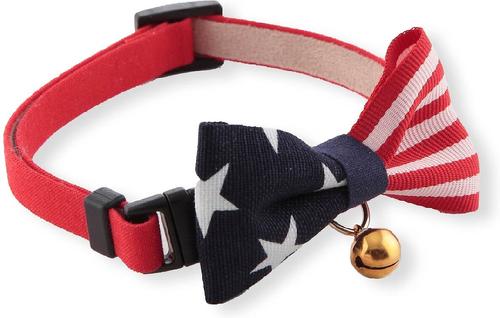 Show full view: Necoichi My Cat for President Cotton Breakaway Cat Collar with Bell, 8.2 to 13.7-in neck, 2/5-in wide slide 3 of 9