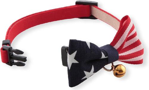 Show full view: Necoichi My Cat for President Cotton Breakaway Cat Collar with Bell, 8.2 to 13.7-in neck, 2/5-in wide slide 4 of 9