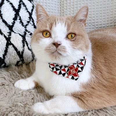 Show full view: Necoichi Ninja Bandana Cotton Breakaway Cat Collar with Bell, Black, 8.2 to 13.7-in neck, 2/5-in wide slide 7 of 10