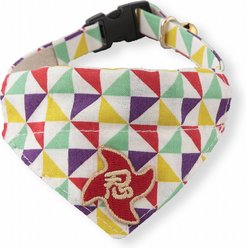 Necoichi Ninja Bandana Cotton Breakaway Cat Collar with Bell, Yellow, 8.2 to 13.7-in neck, 2/5-in wide