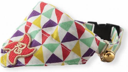 Show full view: Necoichi Ninja Bandana Cotton Breakaway Cat Collar with Bell, Yellow, 8.2 to 13.7-in neck, 2/5-in wide slide 2 of 11