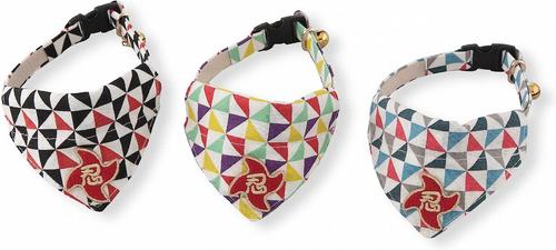 Show full view: Necoichi Ninja Bandana Cotton Breakaway Cat Collar with Bell, Yellow, 8.2 to 13.7-in neck, 2/5-in wide slide 6 of 11