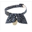 Show in main carousel: Necoichi Ninja Cotton Breakaway Cat Collar with Bell, Navy, 8.2 to 13.7-in neck, 2/5-in wide slide 1 of 8