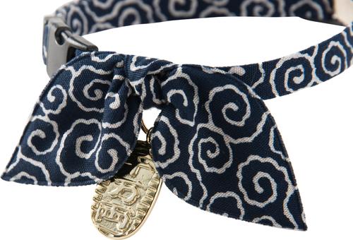 Show full view: Necoichi Ninja Cotton Breakaway Cat Collar with Bell, Navy, 8.2 to 13.7-in neck, 2/5-in wide slide 2 of 8