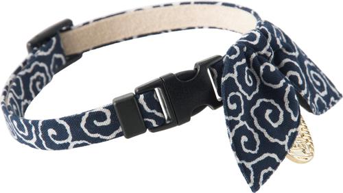 Show full view: Necoichi Ninja Cotton Breakaway Cat Collar with Bell, Navy, 8.2 to 13.7-in neck, 2/5-in wide slide 3 of 8