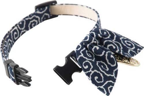 Show full view: Necoichi Ninja Cotton Breakaway Cat Collar with Bell, Navy, 8.2 to 13.7-in neck, 2/5-in wide slide 4 of 8