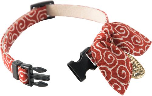 Show full view: Necoichi Ninja Cotton Breakaway Cat Collar with Bell, Red, 8.2 to 13.7-in neck, 2/5-in wide slide 5 of 10