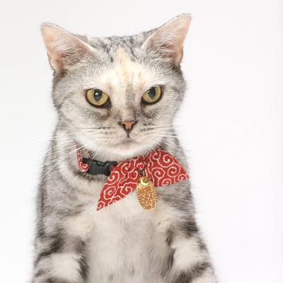 Show full view: Necoichi Ninja Cotton Breakaway Cat Collar with Bell, Red, 8.2 to 13.7-in neck, 2/5-in wide slide 6 of 10