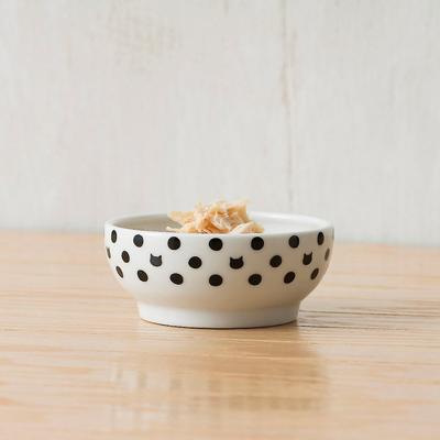 Show full view: Necoichi Non-Skid Ceramic Cat Food Bowl, Polka Dot, 1-cup slide 4 of 9