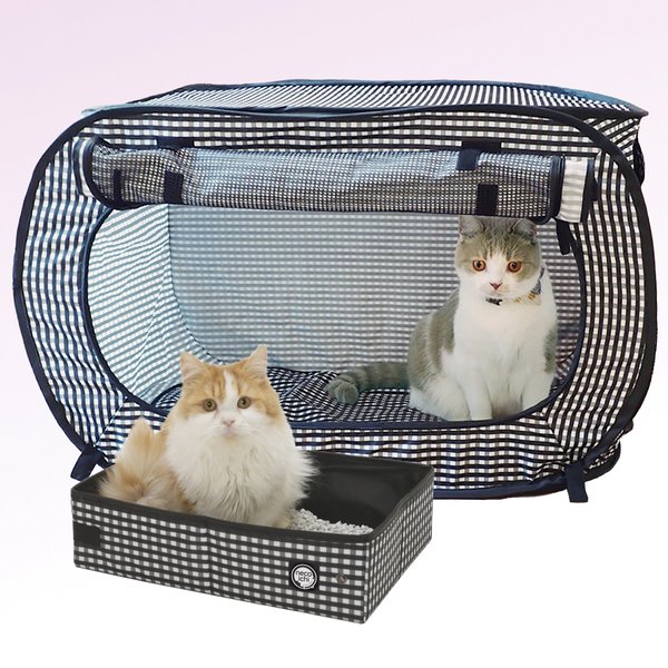 NECOICHI Portable Stress Free Cat Cage Litter Box Set
