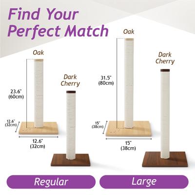 Show full view: Necoichi Premium Comfort 23.6-in Cat Scratching Post, Dark Cherry/Brown, Large slide 6 of 8