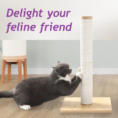 Show full view: Necoichi Premium Comfort 23.6-in Cat Scratching Post, Oak/Brown, Regular slide 4 of 8