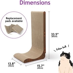 Necoichi Premium Comfort Cat Scratcher Wall, Dark Cherry/Brown, Large