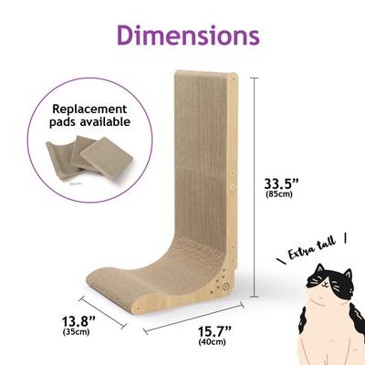 Show full view: Necoichi Premium Comfort Cat Scratcher Wall, Oak/Brown, Large slide 6 of 10