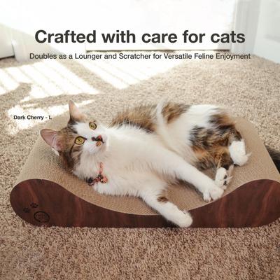 Show full view: Necoichi Premium Comfort Curved Cat Lounger, Dark Cherry, Large slide 3 of 9