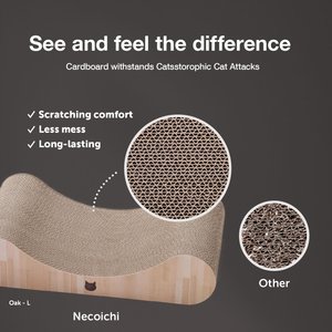 Necoichi Premium Comfort Curved Cat Lounger, Oak, Large