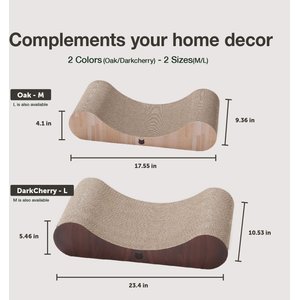 Necoichi Premium Comfort Curved Cat Lounger, Oak, Large