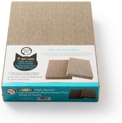 Show full view: Necoichi Premium High-Density Cat Scratcher Toy Replacement Pad, 2 count, Oak/Dark Cherry, Wide slide 5 of 6
