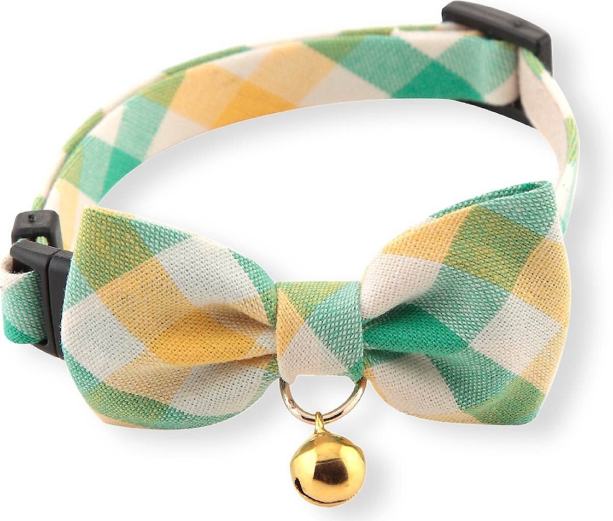 Necoichi Purrfect Picnic Bow Tie Cotton Breakaway Cat Collar with Bell