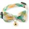 Show in main carousel: Necoichi Purrfect Picnic Bow Tie Cotton Breakaway Cat Collar with Bell, Yellow, One Size: 8.2 to 13.7-in neck, 1/2-in wide slide 1 of 8