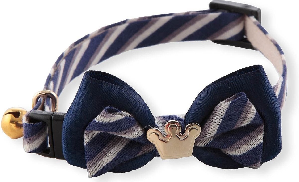 Necoichi Regal Crown Cotton Breakaway Cat Collar with Bell