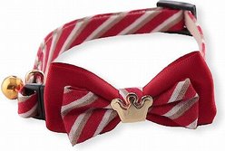 Necoichi Regal Crown Cotton Breakaway Cat Collar with Bell, Red, 8.2 to 13.7-in neck, 2/5-in wide