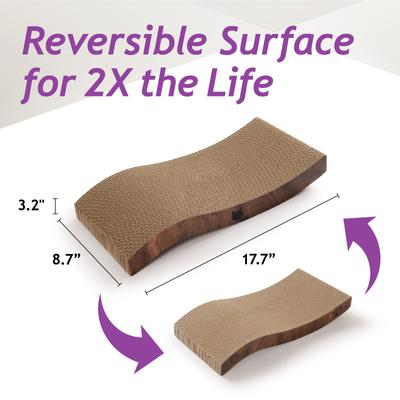 Show full view: Necoichi Ripple Reversible Cat Scratcher, Dark Cherry Brown, 2 count slide 5 of 8