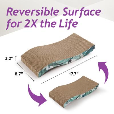 Show full view: Necoichi Ripple Reversible Cat Scratcher, Go Green, 2 count slide 6 of 9