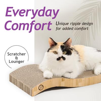 Show full view: Necoichi Ripple Reversible Cat Scratcher, Oak Brown, 2 count slide 2 of 8