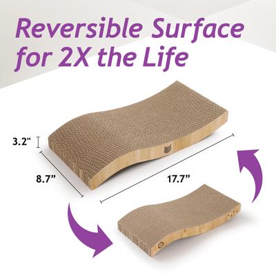 Show full view: Necoichi Ripple Reversible Cat Scratcher, Oak Brown slide 5 of 8