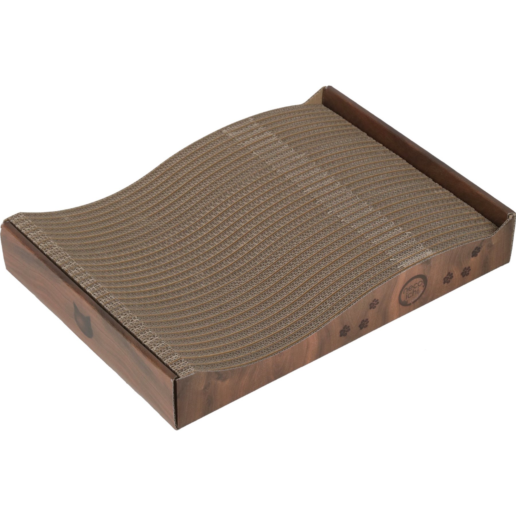 Necoichi Ripple Reversible No Glue Cardboard Cat Scratcher, Regular, Dark Cherry