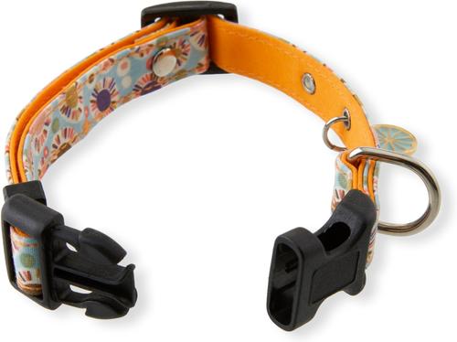 Show full view: Necoichi Spring Blossoms Cotton Standard Dog Collar, Blue, Large slide 4 of 6