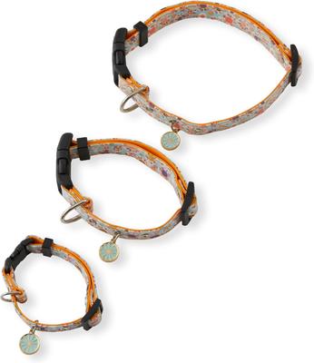 Show full view: Necoichi Spring Blossoms Cotton Standard Dog Collar, Blue, Large slide 5 of 6