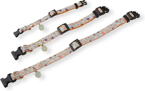 Show full view: Necoichi Spring Blossoms Cotton Standard Dog Collar, Blue, Large slide 6 of 6