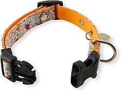 Necoichi Spring Blossoms Cotton Standard Dog Collar, Blue, Small slide 2 of 6