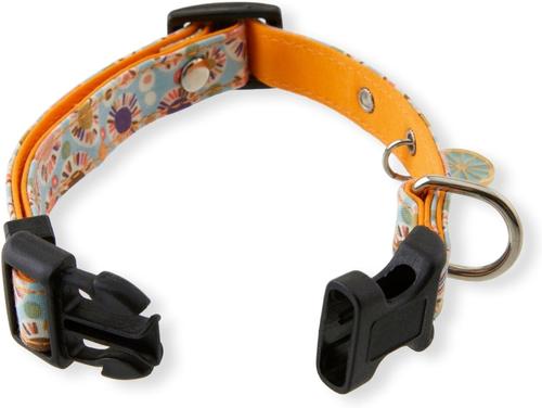 Show full view: Necoichi Spring Blossoms Cotton Standard Dog Collar, Blue, Small slide 5 of 7