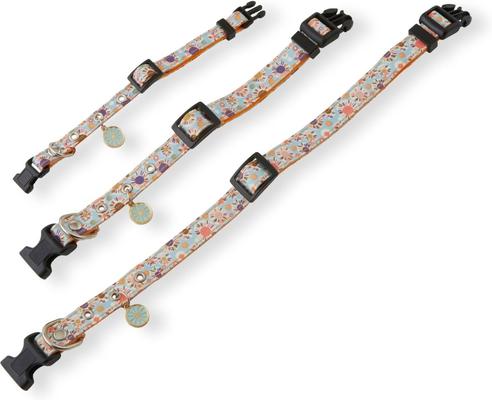 Show full view: Necoichi Spring Blossoms Cotton Standard Dog Collar, Blue, Small slide 7 of 7